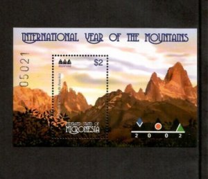 Micronesia 2002 - Nature Mountains - Souvenir Stamp Sheet - Scott #493 - MNH