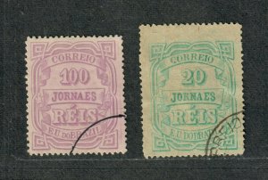 Brazil Sc#P20-21 Used/VF, Thin, Cv. $31