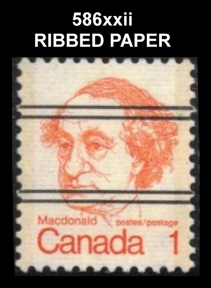 CANADA PRECANCELLED 1973 1c ORANGE #586xx ii MNH ON SCARCE RIBBED PAPER SEE SCAN