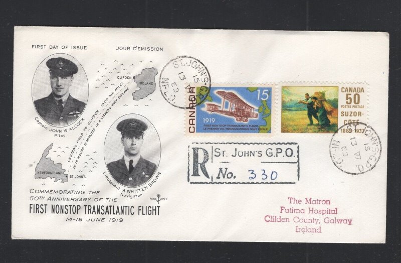 Canada 1969 50th anniversary flight cover #A-6936 St. John's-Clifden  (cover 4) 