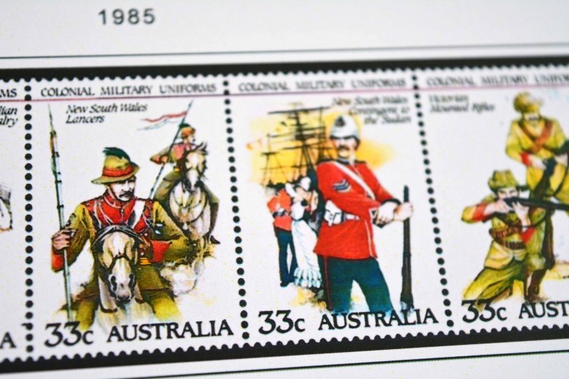 COLOR PRINTED AUSTRALIA 1976-1990 STAMP ALBUM PAGES (63 illustrated pages)