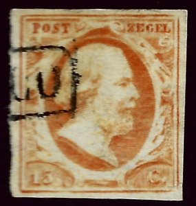 Netherlands SC#3 Used F-VF SCV$125.00...fill a key spot!!