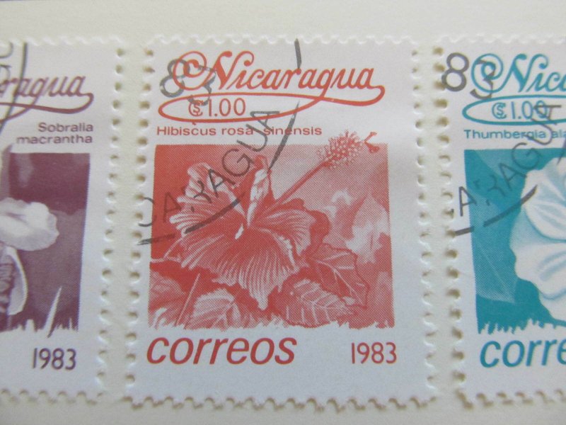 Nicaragua 1983 Flower 1cor fine used stamp A11P11F103