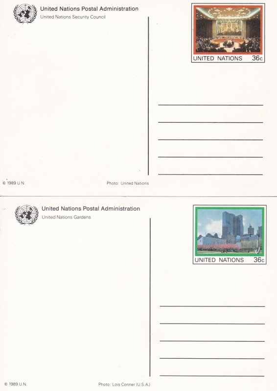United Nations - New York # UX9-UX18, Postal Cards, Mint, 1/2 CAt.