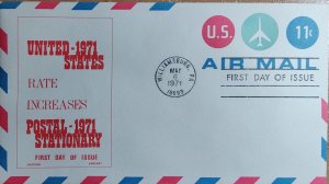 SCOTT #UC43 FIRST DAY OF ISSUE STAMPED ENVELOPE ELEVEN CENT AIR MAIL BEAUTY