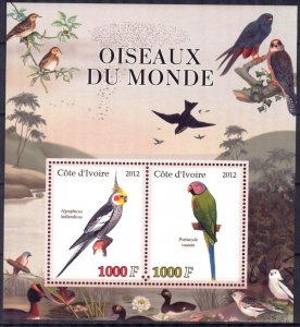 Ivory Coast 2012 Birds Parrots Sheet MNH