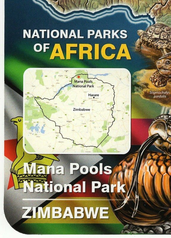 Park Mana Pools Stamp Zimbabwe Mellivora Capensis S/S MNH #7306 / Bl.988
