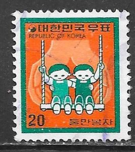 Korea 1091: 20w Children on Swing, used, VF