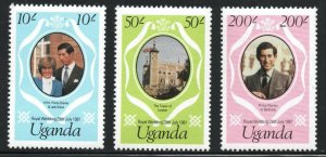 Uganda (1981) - Scott # 314 - 316,  MNH