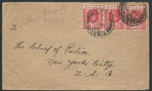 NIGERIA 1928 cover to USA - EKET cds.......................................45775