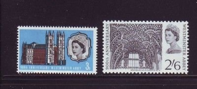 Great Britain Sc 452-453 1966 Westminster Abbey stamp set mint NH