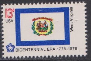 1667 West Virginia State Flag F-VF MNH single
