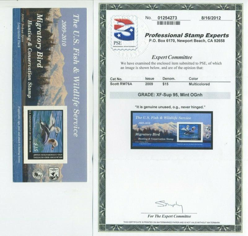 Scott RW76b Federal Duck Sheet NH Graded XF-Superb 95 PSE Cert SMQ $150 (RW76-4)