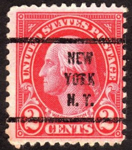 1926, US 2c Washington, Used, New York precancel, Sc 634