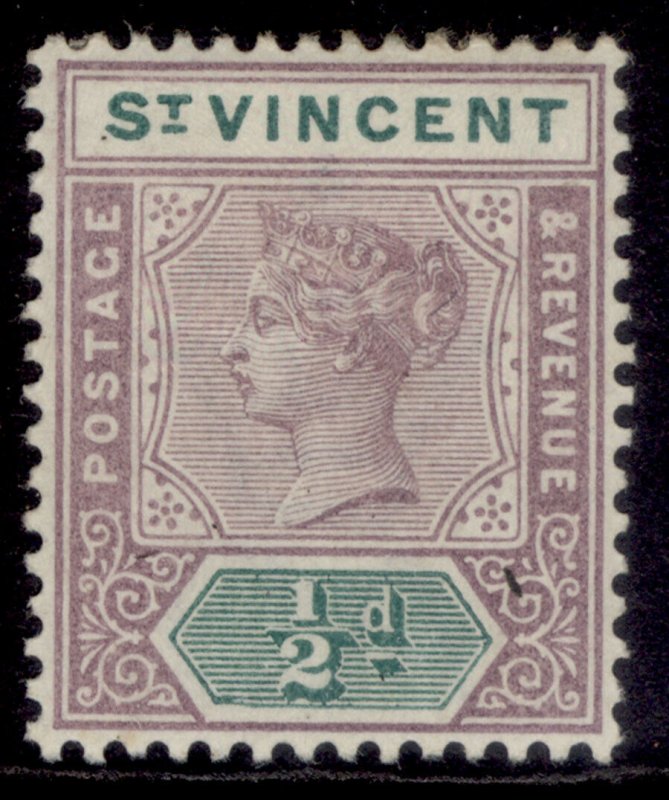 ST. VINCENT QV SG67, ½d deep mauve & green, M MINT.