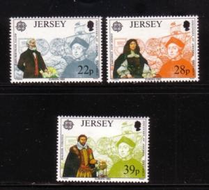 Jersey  Sc 593-5 1992 Columbus Europa America stamps mint NH