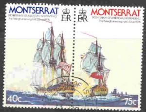 Montserrat#361a, Used pair of Ships, VF, CV-$1.50