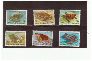 PAPAL NEW GUINEA SC.592-7 1984 TURTLES COMPLETE SET OF 6 MNH YE10