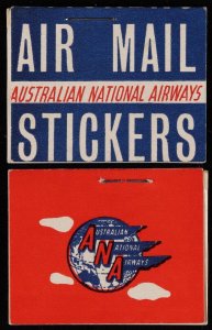 AUSTRALIA 1948 ANA bi-colour Airmail labels booklet with 6 panes of 2.