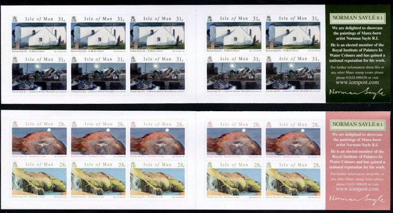 Isle Of Man  2007 - Norman Sayle Art  - MNH -  Booklets  # 1199a-1201a