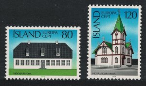 Iceland Church Mansion Europa 2v 1978 MNH SG#561-562