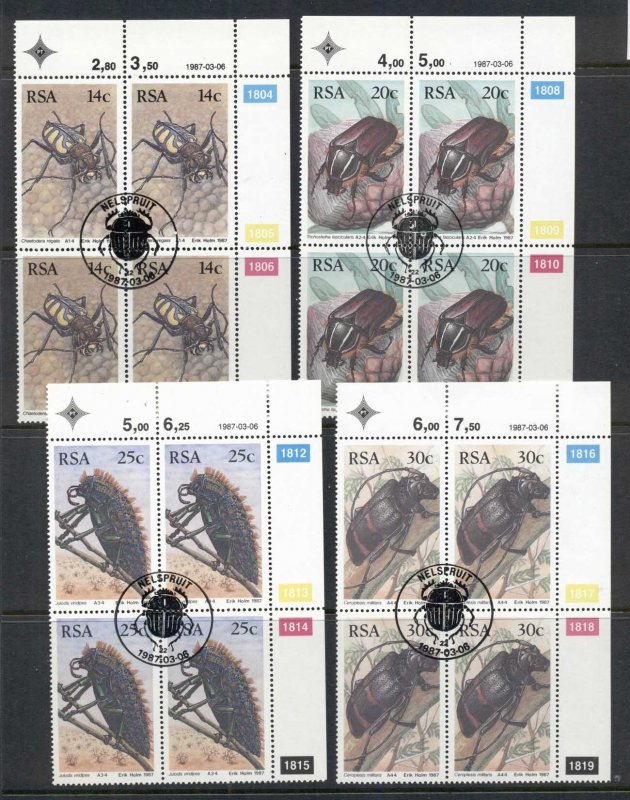 South Africa 1987 Insects Beetles blk4 CTO