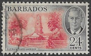 Barbados # 223  KGVI  Old Garrison Bldg. -  24c    (1)  VF Used