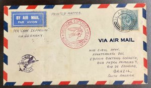 1935 Scotland to Brazil Zeppelin Cover 1st South America Flight  #171