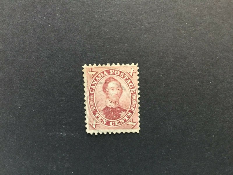 CANADA 1859   10c  RED LILAC QV  FU  Sc 17