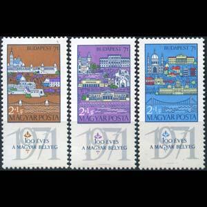 HUNGARY 1970 - Scott# B276-8 Bridges Set of 3 NH