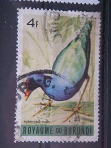 BURUNDI. 1965 used 4fr,  Scott 117, Birds