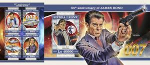 Z08 IMPERF SRL18205ab Sierra Leone 2018 James Bond MNH ** Postfrisch Set