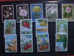 JAPAN STAMP:  2 SETS OF COLORFUL BEAUTIFUL LOVELY PICTORIAL USED LARGE STAMP.