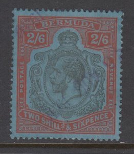 Bermuda, SG 89k, fiscal cancel, rare shade