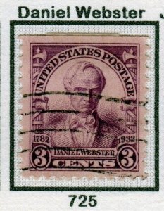 SC# 725 - (3c) - Daniel Webster, USED Single