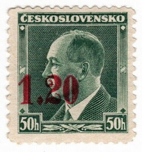 (I.B) Czechoslovakia Postal : 1.20m on 50h overprint