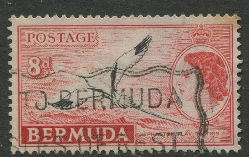 Bermuda -Scott 153 - QEII Pictorial Definitive - 1955 - FU -Single 8p Stamp
