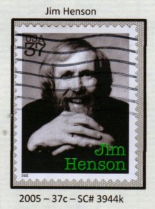 SC# 3944k - (37c) - Muppets - Jim Henson - Used Single Off Paper