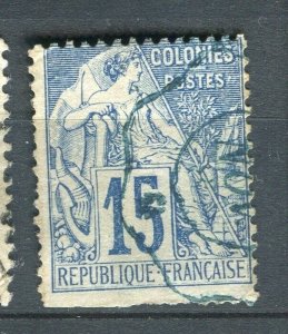 FRENCH COLONIES; 1880s General issue used 15c. value + Postmark,