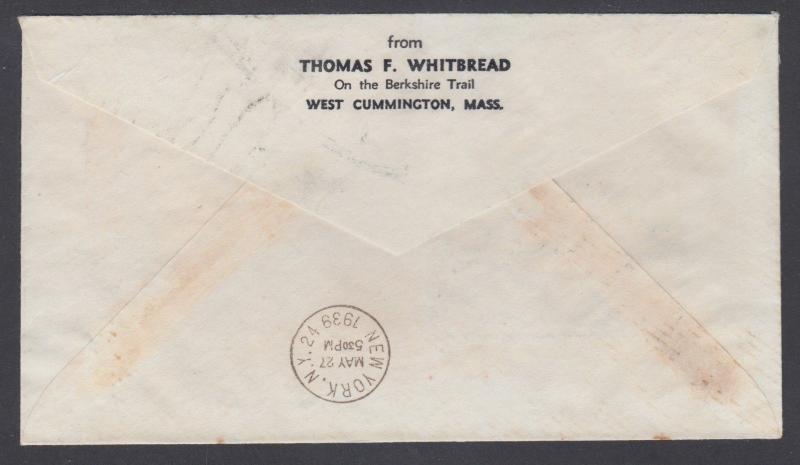 Portugal Sc 573, C2, C6 on 1939 First Flight Cover, Portugal to New York Clipper 