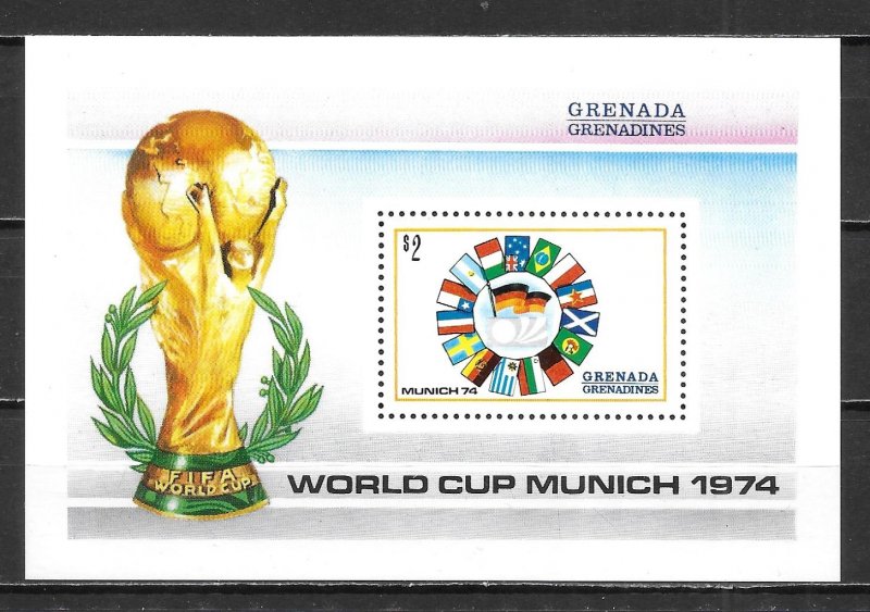 Grenada Grenadines 23 1974 World Cup s.s. MNH (lib)