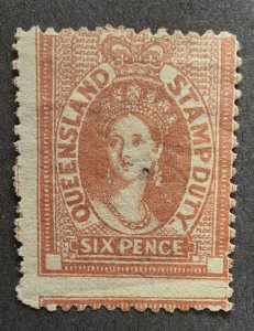 Queensland stamp duty 6 pence neuf