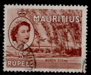 MAURITIUS QEII SG305, 5r red-brown, FINE USED. Cat £12.