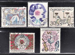 Czechoslovakia Scott 2063-67  complete set  F to VF CTO.