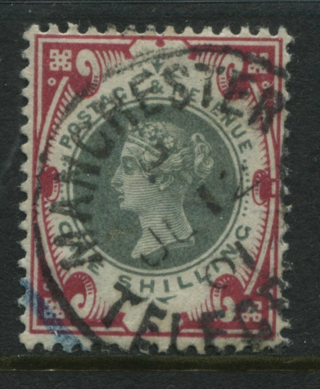 1900 QV Jubilee 1/ carmine rose & green with a Manchester telegraph CDS (40)