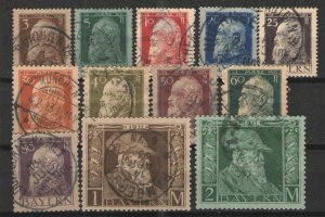 German States - Bavaria 1911 lot Used G/VG Prince Regent Luitpold Issues lot