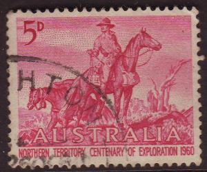 Australia 1960 Sc#336, SG#335, 5d Mauve Overlanders USED.