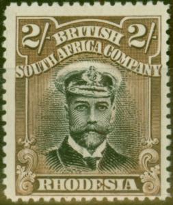 Rhodesia 1913 2s Black & Brown SG218 Die I P.15 Fine & Fresh Mtd Mint