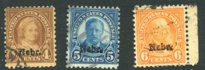 1929 issue #673, 674, 675 NEBR OVPTS ⭐⭐⭐⭐⭐⭐