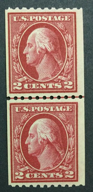 MOMEN: US #442 LINE PAIR MINT OG NH #24252